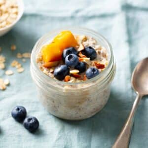 Blueberry Peach Ginger Overnight Oats