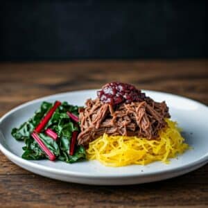 Mindful Meals Braised Beef over Spaghetti Squash
