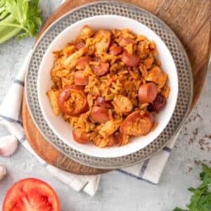 Chicken & Sausage Jambalaya over Rice