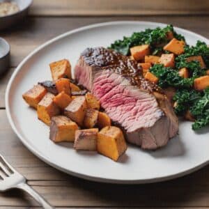 Mindful Meals Grilled Sirloin with Sweet Potato Hash