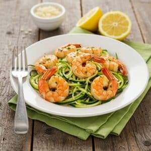 Mindful Meals Shrimp Scampi over Zoodles