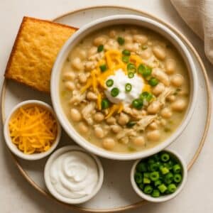 White Turkey Chili with Cornbread