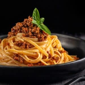 Creamy Bolognese over Spaghetti