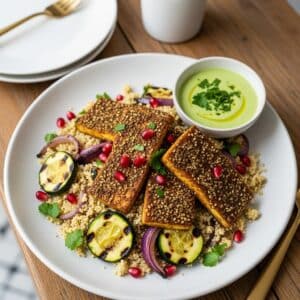 Mediterranean Tofu with Cous Cous