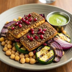 Mindful Meals Mediterranean Tofu with Grilled Zucchini