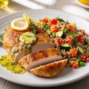 Mindful Meals Seared Chicken Cutlet with Herb Lemon Butter