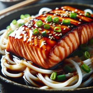 Mindful Meals Teriyaki Salmon with Baby Bok Choy & Asian Noodles