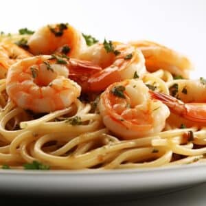 Mindful Meals Shrimp with GF Pasta with Roasted Garlic Sauce