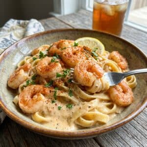 Blackened Shrimp Alfredo