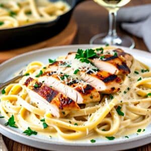 Mindful Meals Fettuccini Alfredo with Grilled Chicken