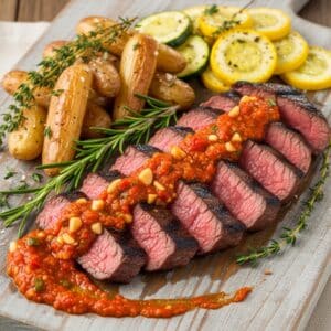 Grilled Flank Steak with Romesco