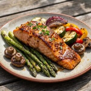 Brown Sugar and Mustard Glazed Salmon
